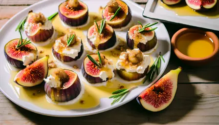 Bagte figner med ricottacreme og rosmarinhonning