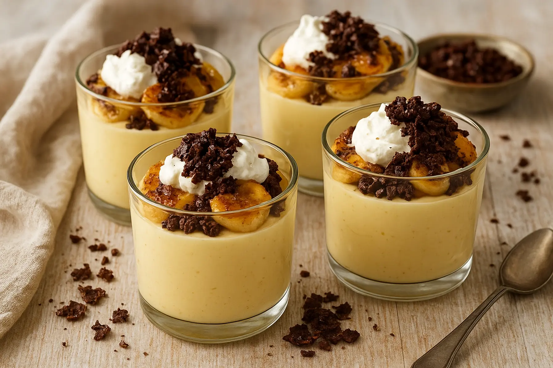 Bananbudding med chokoladecrisp