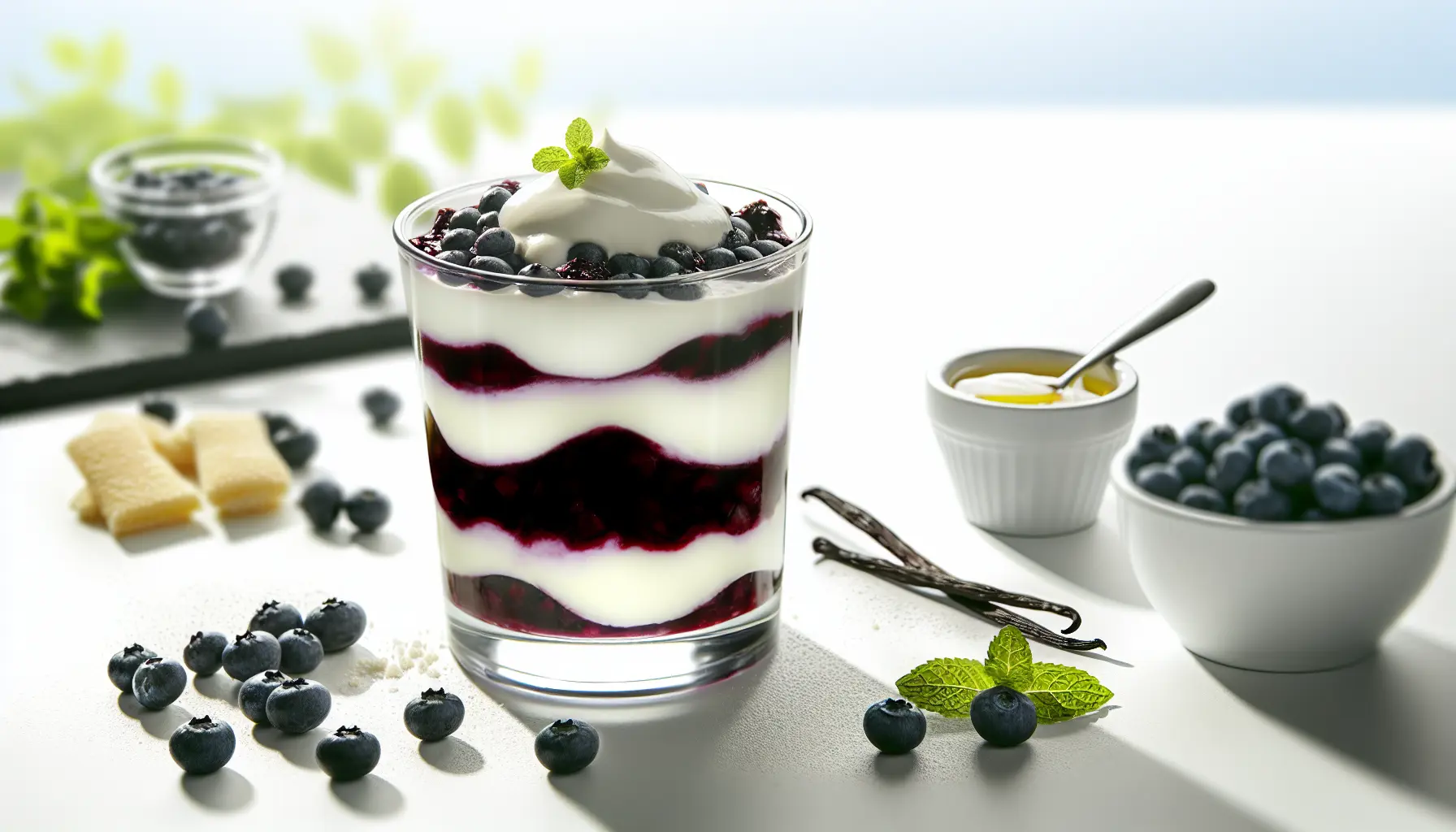 Blåbærkompot med vaniljekrydret yoghurtcreme