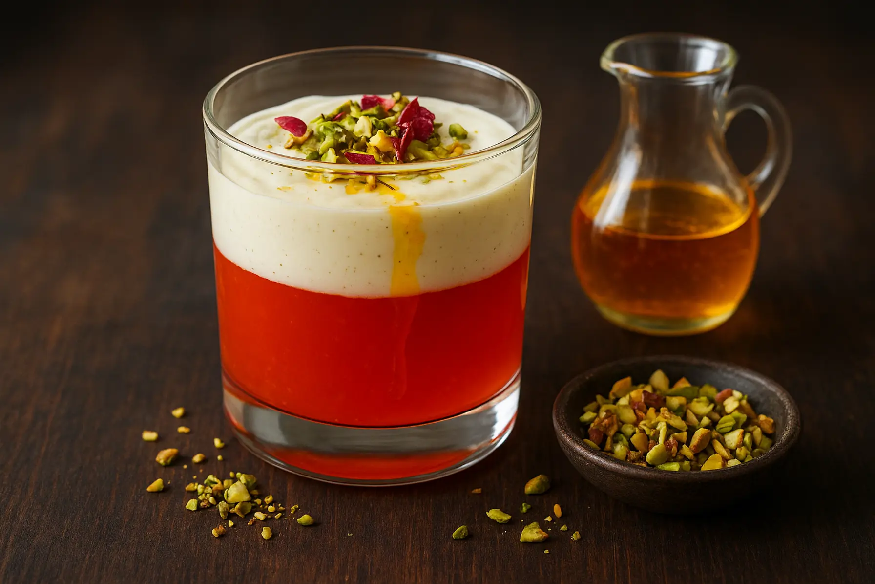 Hybengelé med hvid chokolade og safransirup