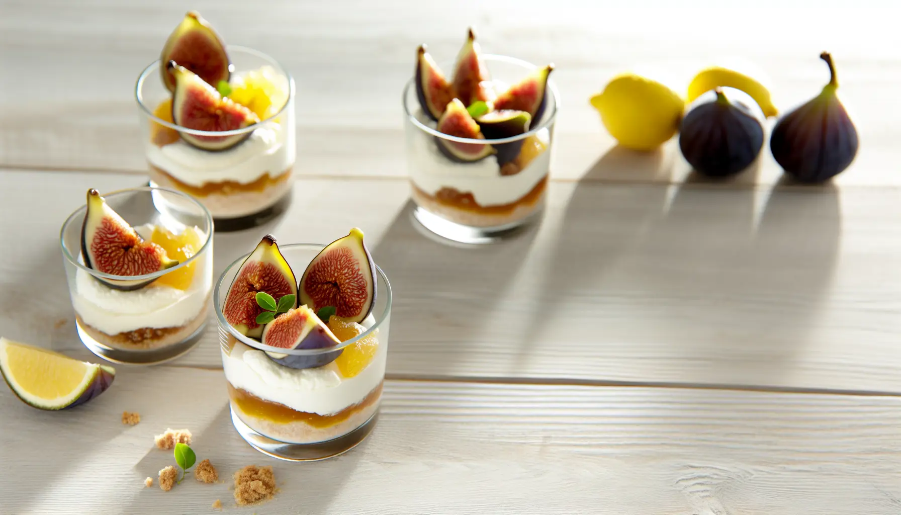 Karamelliserede figner med ricottacreme og citrusgelé