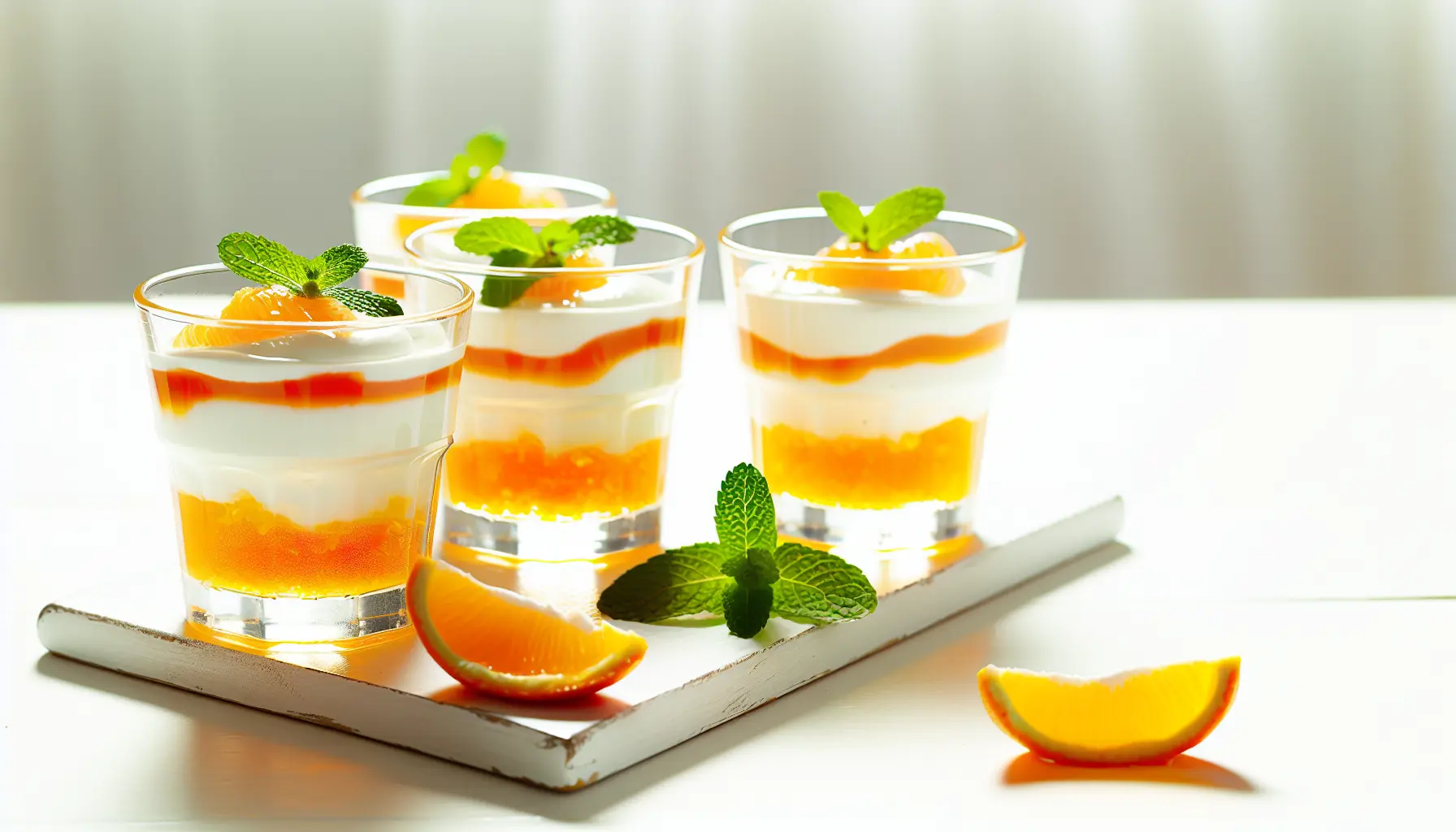 Kogt citrusgelé med let ricottakrem og honning