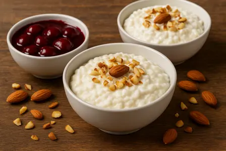 Kold risalamande med lun kirsebærsauce