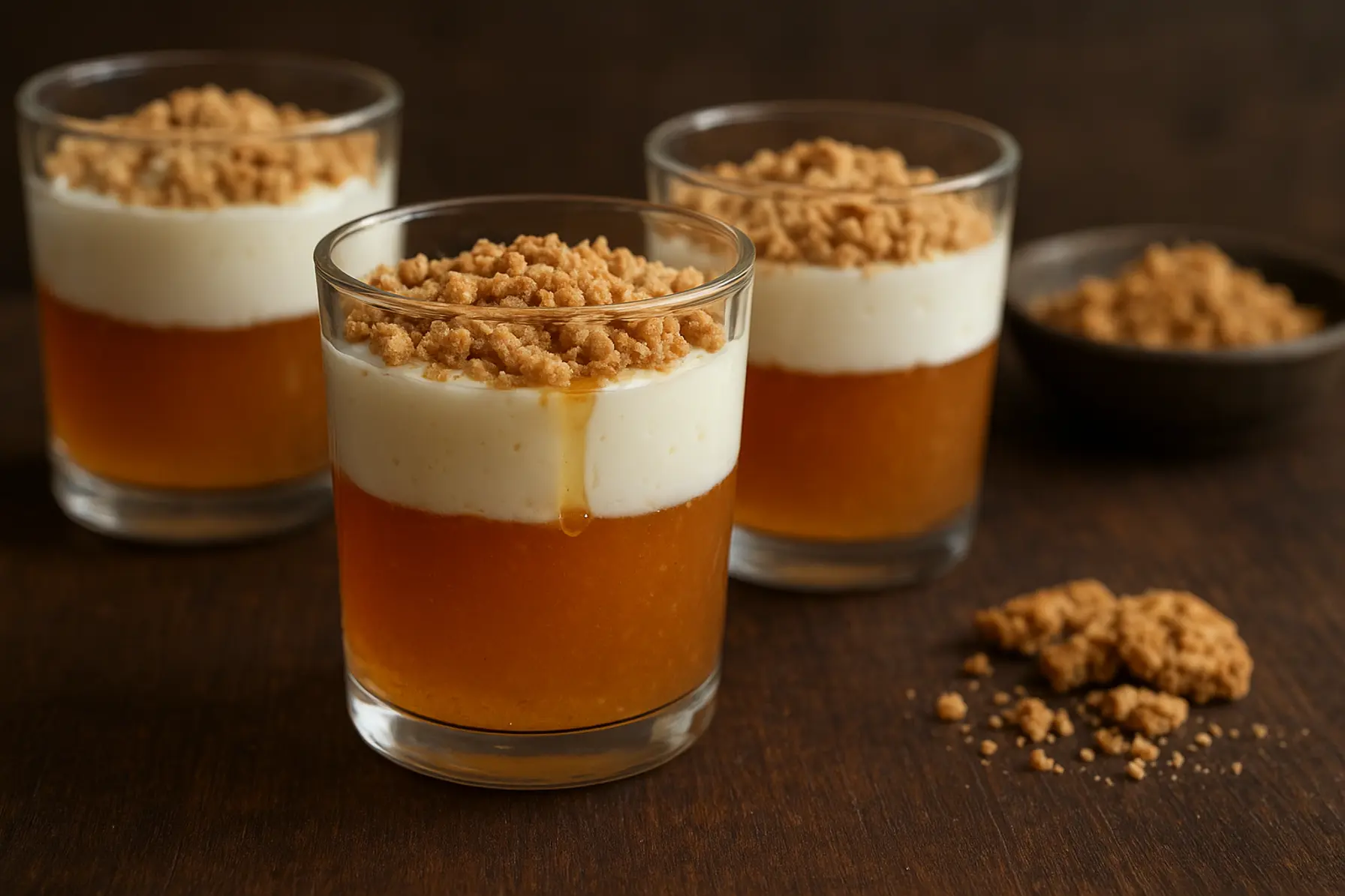 Krydret kvædegelé med honningyoghurt og kiks