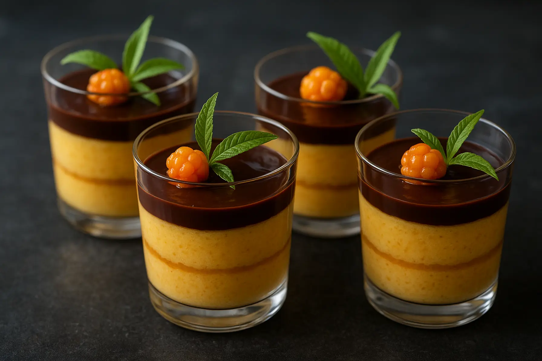 Multecreme med chokoladeganache og citronverbena