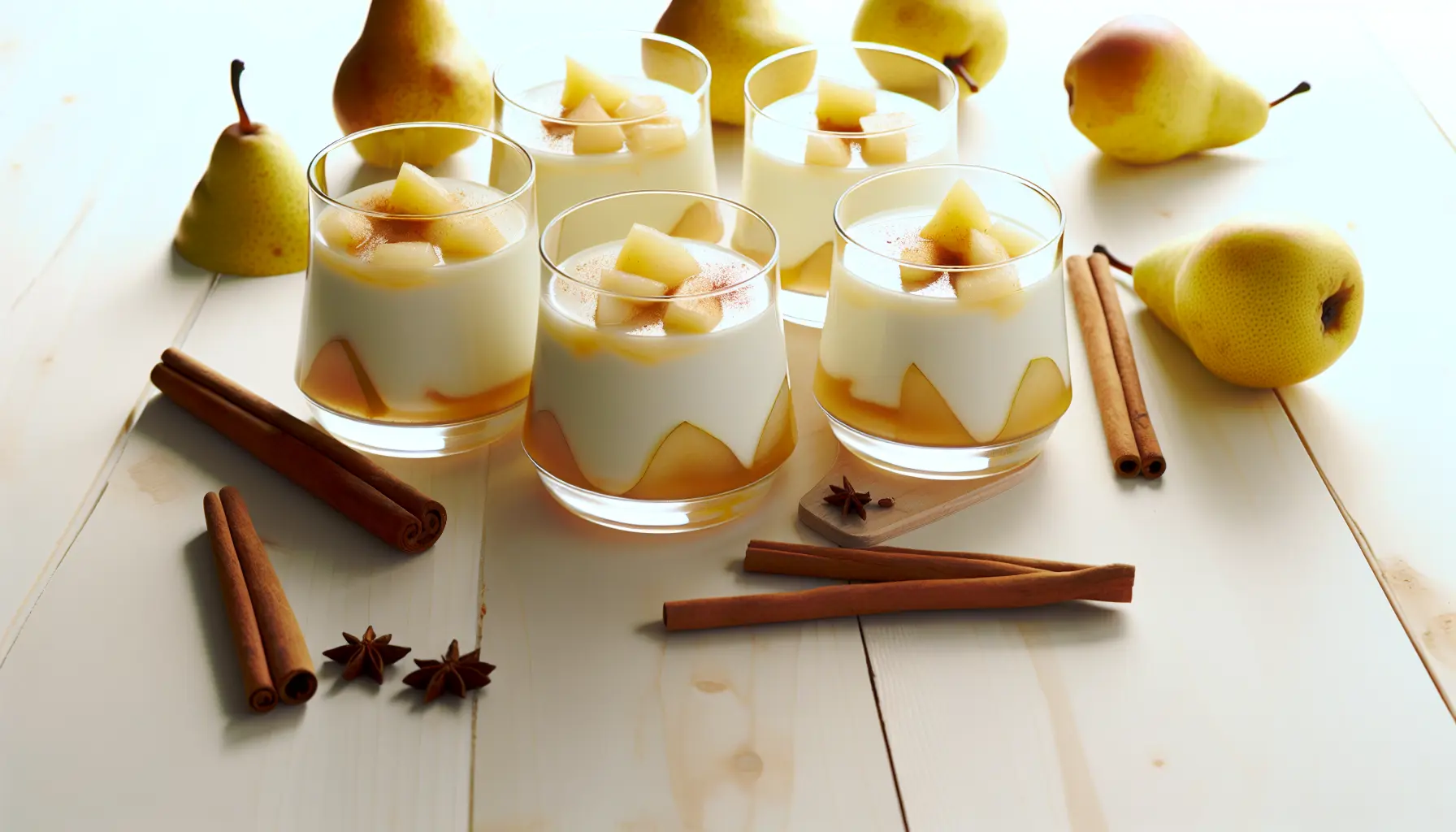 Pærekompot med vaniljekrydret panna cotta